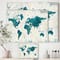 Designart - Discover the World Map in Blue - Traditional Canvas Artwork
